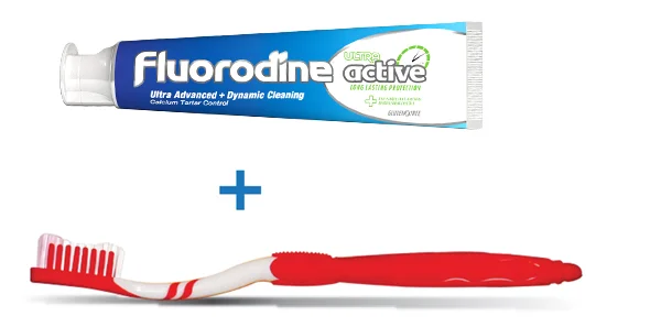 Ultra Active Clean toothbrush and 15ml Ultra Active toothpaste