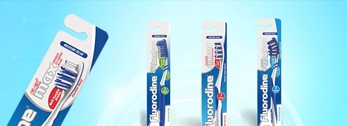 Fluorodine toothbrushes